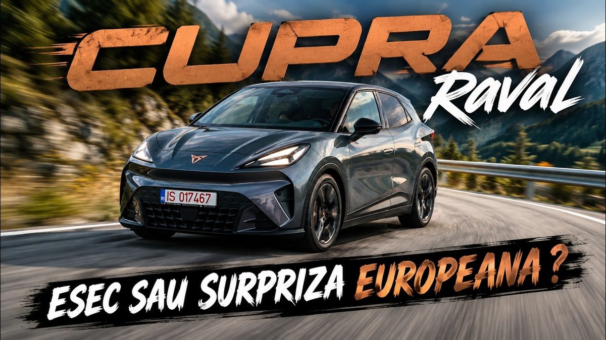 Grey Cupra Raval on a mountain road, the thumbnail of TeslaHolic's test